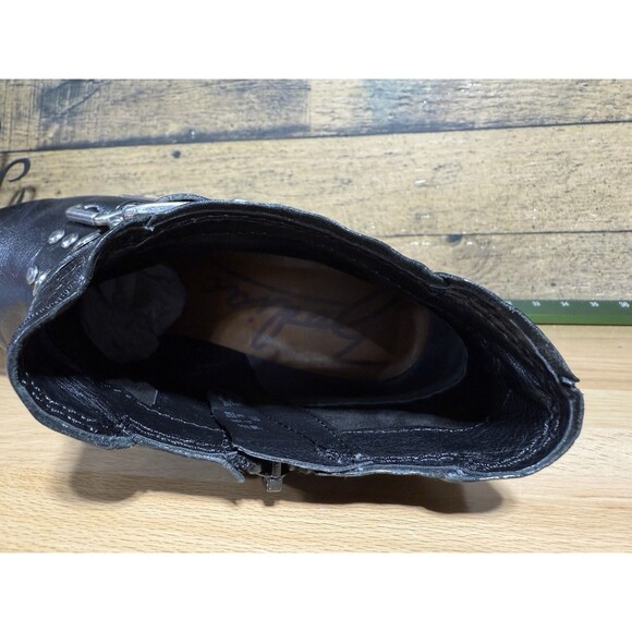 Zodiac Adele Triple Buckle Leather Studded Women’s Black Heeled Booties Sz 9 - Picture 4 of 13